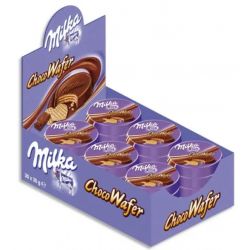 MILKA Boîte présentoir de 30 Médaillons gaufrés au chocolat Choco Wafer de 30g