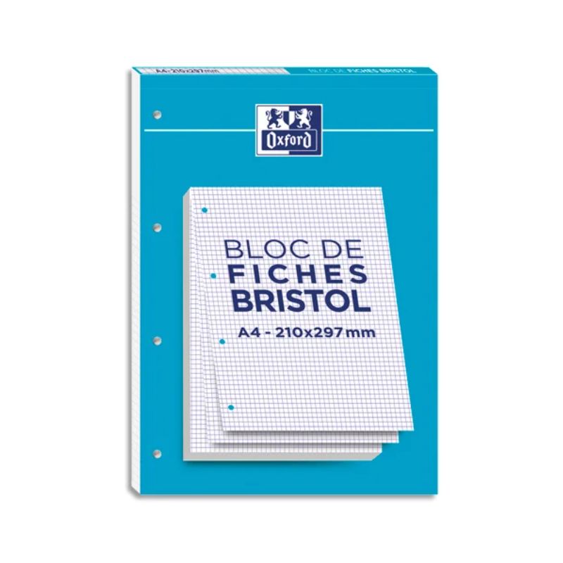 OXFORD Bloc de 30 feuilles BRISTOL OXFORD 2.0 perforées A4 210g 5x5 Blanc
