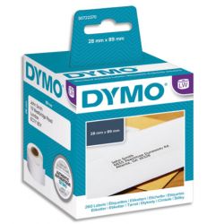 DYMO Pack de 2 rouleaux de 130 étiquettes adresse adhésif permanent 28x89mm S0722370