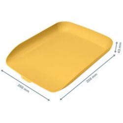 LEITZ Corbeille à courrier Cosy, L268 x H43 x P358 mm, jaune