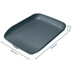 LEITZ Corbeille à courrier Cosy, L268 x H43 x P358 mm, gris