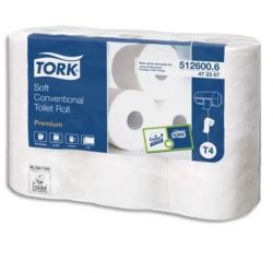 TORK Paquet de 6 rouleaux de Papier toilette Traditionnel Premium doux 2 plis 154 feuilles Ecolabel