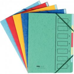 EMEY Trieur en carte forte de 7 compartiments coloris assortis