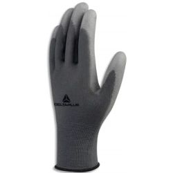 DELTA PLUS Paire de gants manutention VE702 100% polyamide et polyurethane, taille 9, coloris gris