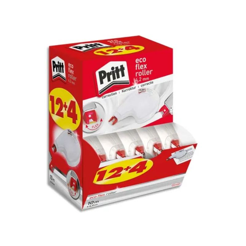 PRITT Boîte ECOpack 12+4 Roller de correction PRITT Compact Flex 4,2 mm x 10m. Application latérale