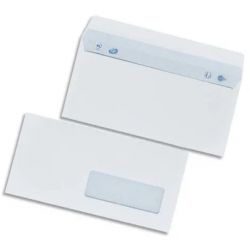 BONG Boîte de 500 enveloppes blanches auto-adhésives 80g format 110X220mm DL fenêtre 35x100mm