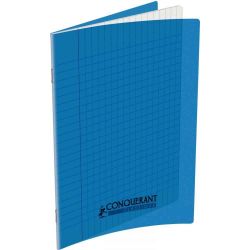 CONQUERANT Cahier format A4 48 pages 90g grands carreaux Séyès coloris bleu