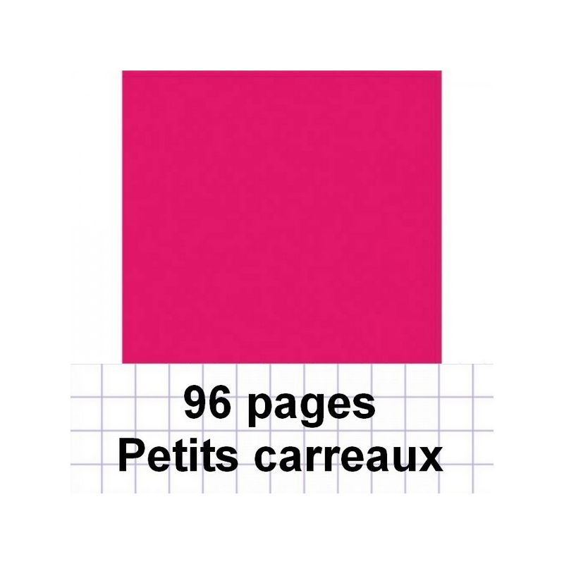 CONQUERANT Cahier piqûre 24x32cm 96 pages 90g petits carreaux coloris rose