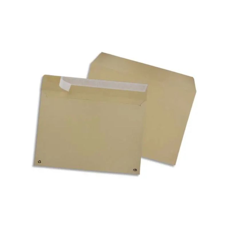 GPV Boîte de 250 enveloppes kraft brun auto-adhésives 90g format C4 avec fenêtre 50x100mm