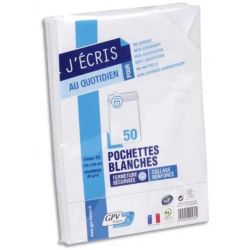 GPV Paquet de 50 pochettes vélin Blanc auto-adhésives 90g format C5 162 x 229 mm