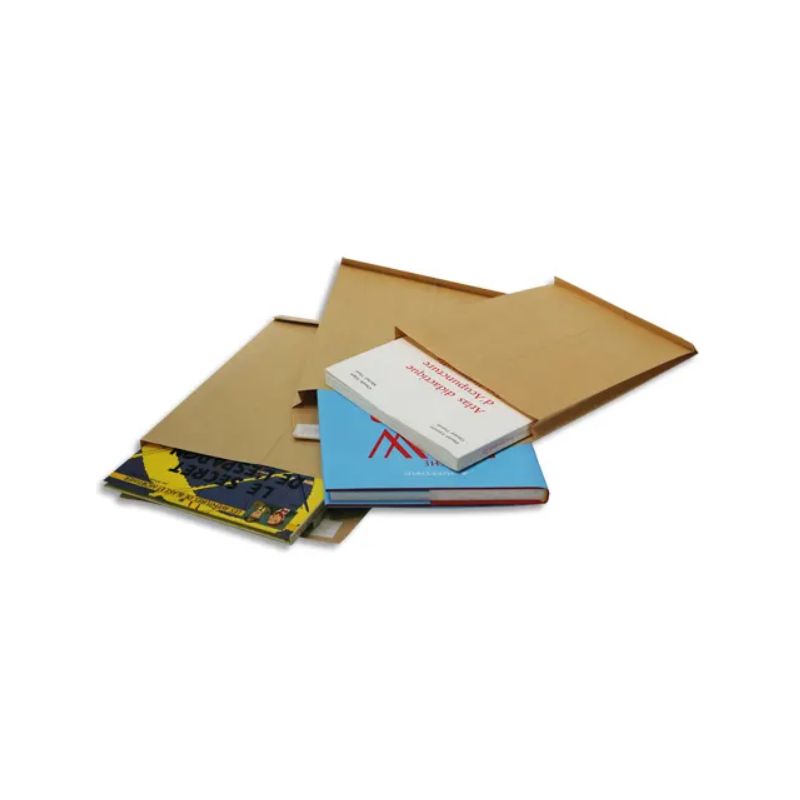BONG Paquet de 50 pochettes kraft Milleraies auto-adhésives 120g 3 soufflets 229x324mm C4 fenêtre 50x110
