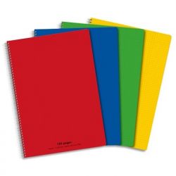 Cahier spirale format A4 180 pages petits carreaux 5x5 90g coloris aléatoire