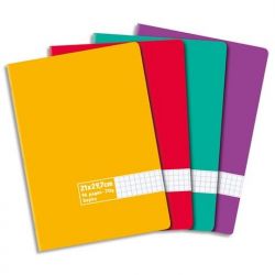 Cahier piqûre format A4 96 pages grands carreaux Séyès 70g coloris aléatoire