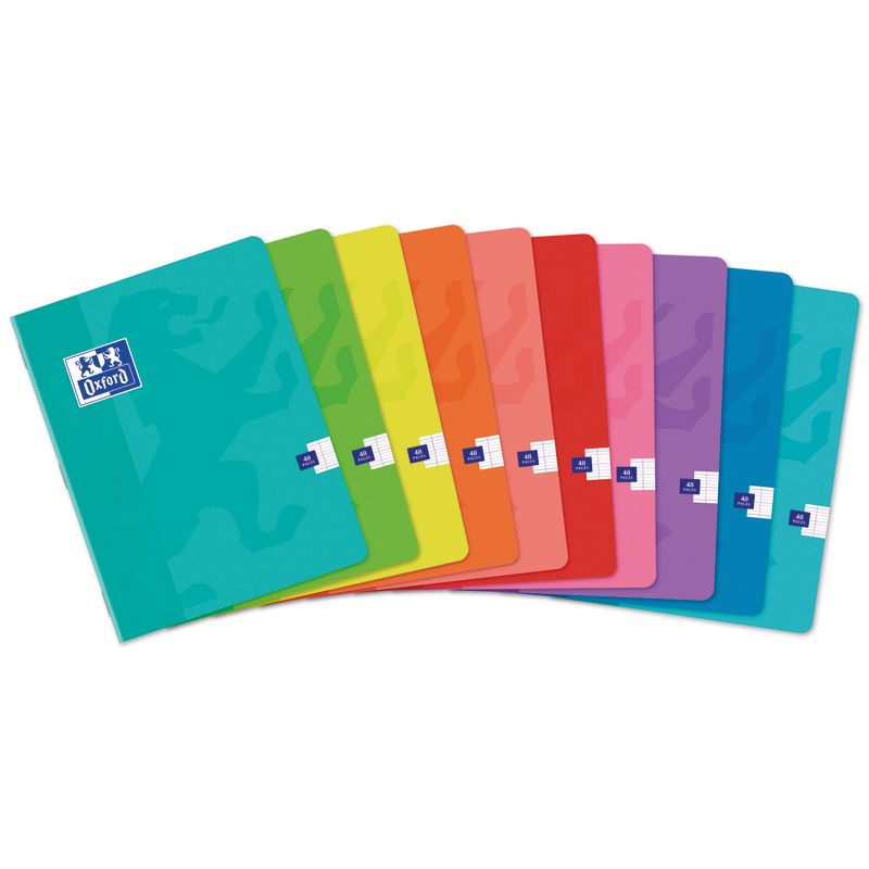 OXFORD Cahier COLORLIFE piqûre 48 pages grands carreaux Séyès format 17x22cm