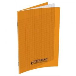 CONQUERANT Cahier format 17x22cm 32 pages 90g grands carreaux Séyès coloris orange