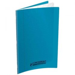 CONQUERANT Cahier 24x32cm 96 pages 90g grands carreaux Séyès coloris turquoise