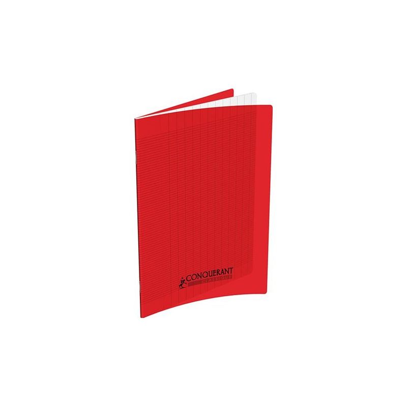 CONQUERANT Cahier format 17x22cm 48 pages 90g grands carreaux Séyès Coloris rouge