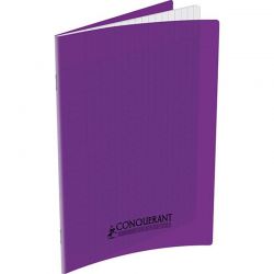 CONQUERANT Cahier piqûre A 96 pages 90g grands carreaux Séyès coloris violet