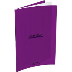 CONQUERANT Cahier 24x32 cm 96 pages 90g grands carreaux Séyès coloris violet