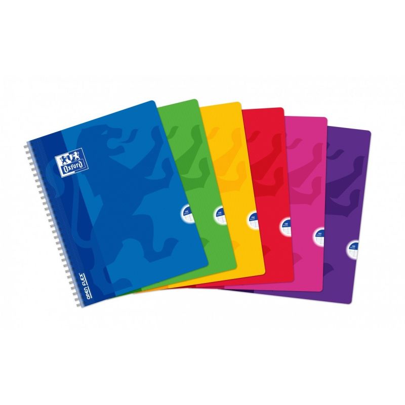 OXFORD Cahier OPEN FLEX spirale 180 pages format 24x32 cm grands carreaux Séyès
