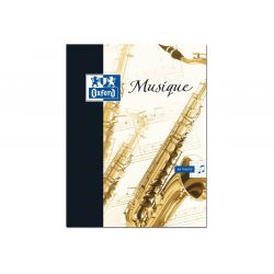 OXFORD Cahier de musique piqûre 24 pages grands carreaux Seyès+24 pages portées 24x32