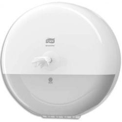 TORK Distributeur papier toilette en rouleau SmartOne Blanc en ABS - Diamètre 27,9 cm, profondeur 15,6 cm