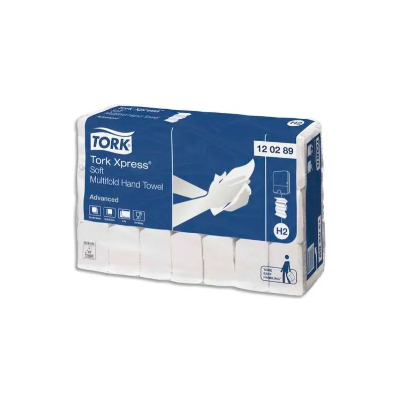 TORK Colis de 21 paquet 180 feuilles Essuie-mains Xpress interfoliés doux Advanced 2 plis Z 24 x 21,3 cm