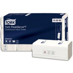 TORK Colis de 12 Paquets de 410 Essuie-mains PeakServe Blanc 1 pli gaufré enchevêtré Ft 22,5 x 20,1 cm