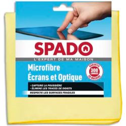 SPADO Chiffon microfibre double face écrans et optique, format 38 x 38 cm coloris Jaune