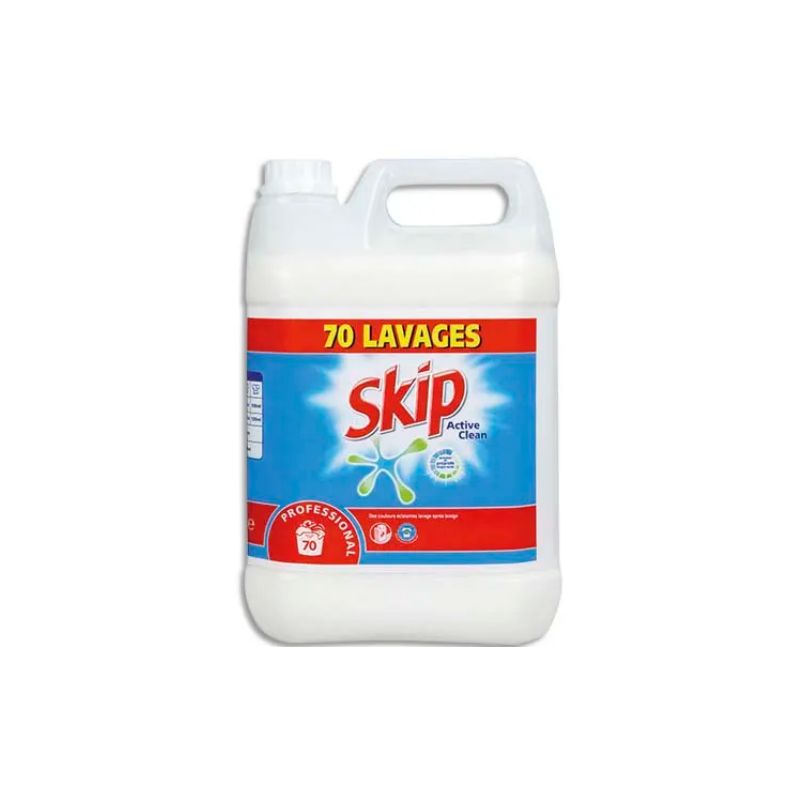 SKIP Bidon de 5 Litres Lessive liquide standard 70 lavages anti : calcaire, corrosion et redéposition