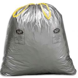  Boîte de 100 sacs poubelles à liens coulissants standards 100 litres 34 microns