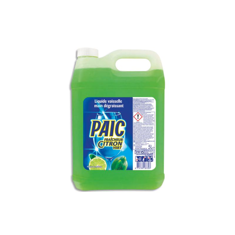  PAIC CITRON Bidon de 5 litres de liquide vaisselle main parfumé citron Vert