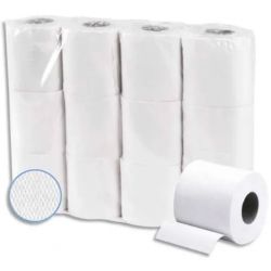 Colis de 48 rouleaux de Papier toilette Extra ouate Blanche recyclée 2 plis, 200 feuilles 247245R