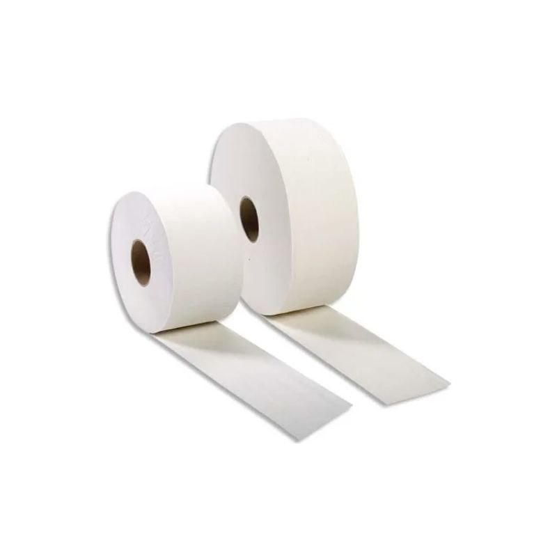 Colis de 6 Bobines de papier toilette 2 plis Blanc Longueur 320 mètres x D25,5 cm, mandrin D6 cm