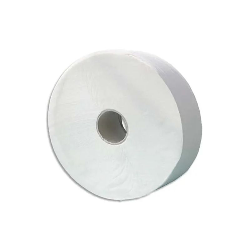 Colis de 6 Bobines de papier toilette Jumbo Blanc 1 pli - Longueur 600 m x D27 cm, mandrin 8,5 cm