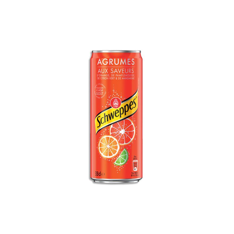 SCHWEPP'S Canette de boisson gazeuse pétillante agrum' de 33 cl