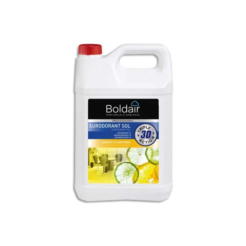 BOLDAIR Bidon 5 Litres 3D Surodorant sols détergent désodorisant désinfectant parfum Jardin d'Agrumes