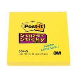 POST-IT Notes Super Sticky Jaune format 76x76mm 90 feuilles
