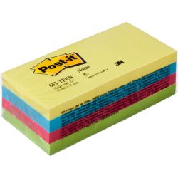 POST-IT Lot de 12 blocs repositionnables coloris fluo dimensions 38x51mm