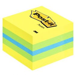 POST-IT Mini cube Rêves classique 5,1 x 5,1 cm - 400 feuilles – Jaune citron