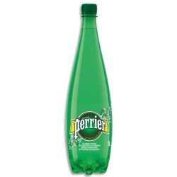 PERRIER Bouteille plastique d'eau pétillante d'1 litre minérale