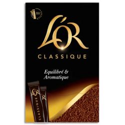 L'OR Boîte distributrice de 80 Sticks Café soluble lyophilisé Arabica goût équilibré et aromatique 144g