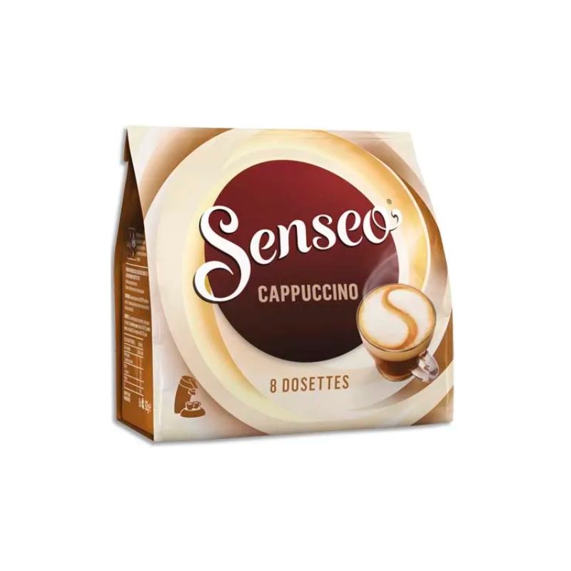 SENSEO Paquet de 8 dosettes de café moulu Cappuccino 125g, environ 7,2g par dosette
