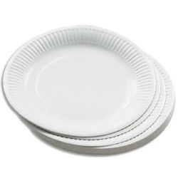 HUHTAMAKI Sachet de 50 assiettes en carton Blanc, diamètre 23 cm