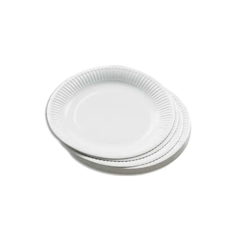 HUHTAMAKI Sachet de 50 assiettes en carton Blanc, diamètre 23 cm