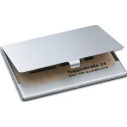 SIGEL Etui à cartes en aluminium, jusqu'à 15 cartes. Dimensions : L9,2 x H0,5 x P6,3 cm