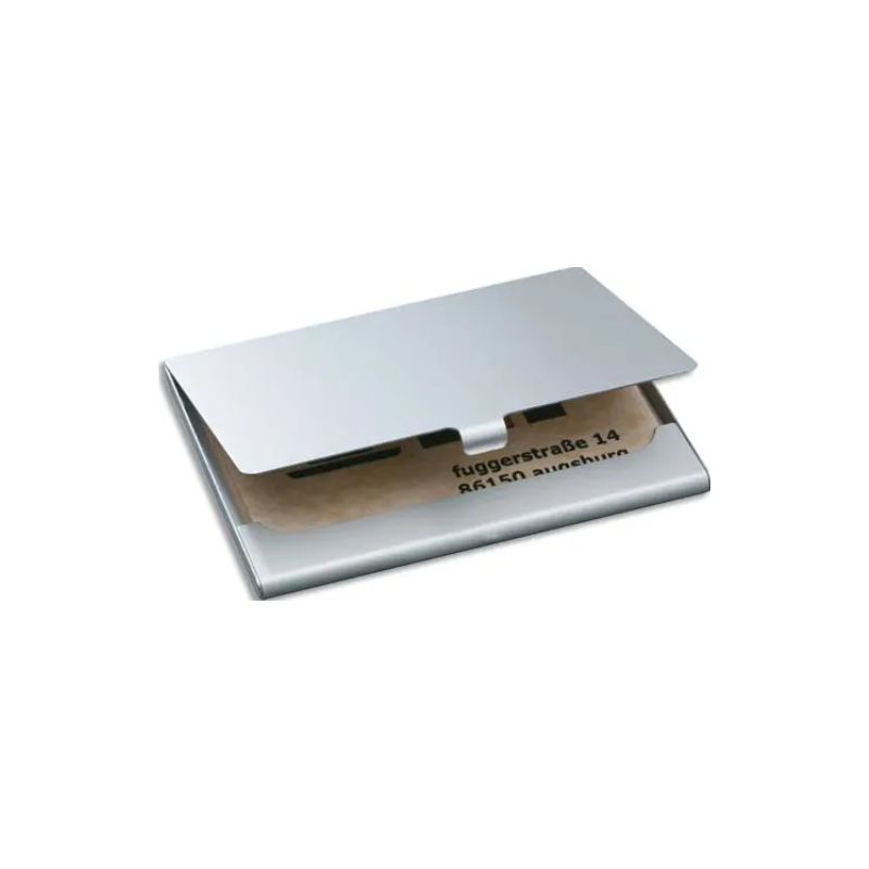 SIGEL Etui à cartes en aluminium, jusqu'à 15 cartes. Dimensions : L9,2 x H0,5 x P6,3 cm