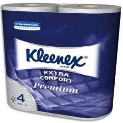 KLEENEX Paquet de 4 rouleaux de papier toilette 4 plis 160 formats coloris Blanc