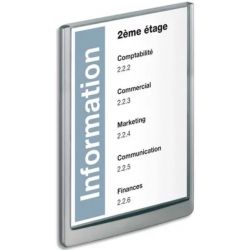 DURABLE Plaque de porte Clicksign A4 en ABS - livrée avec kit fixations - L210 x H297 mm - Graphite