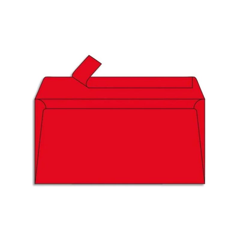 CLAIREFONTAINE Paquet de 20 enveloppes 120g POLLEN 11x22cm (DL). Coloris Rouge groseille